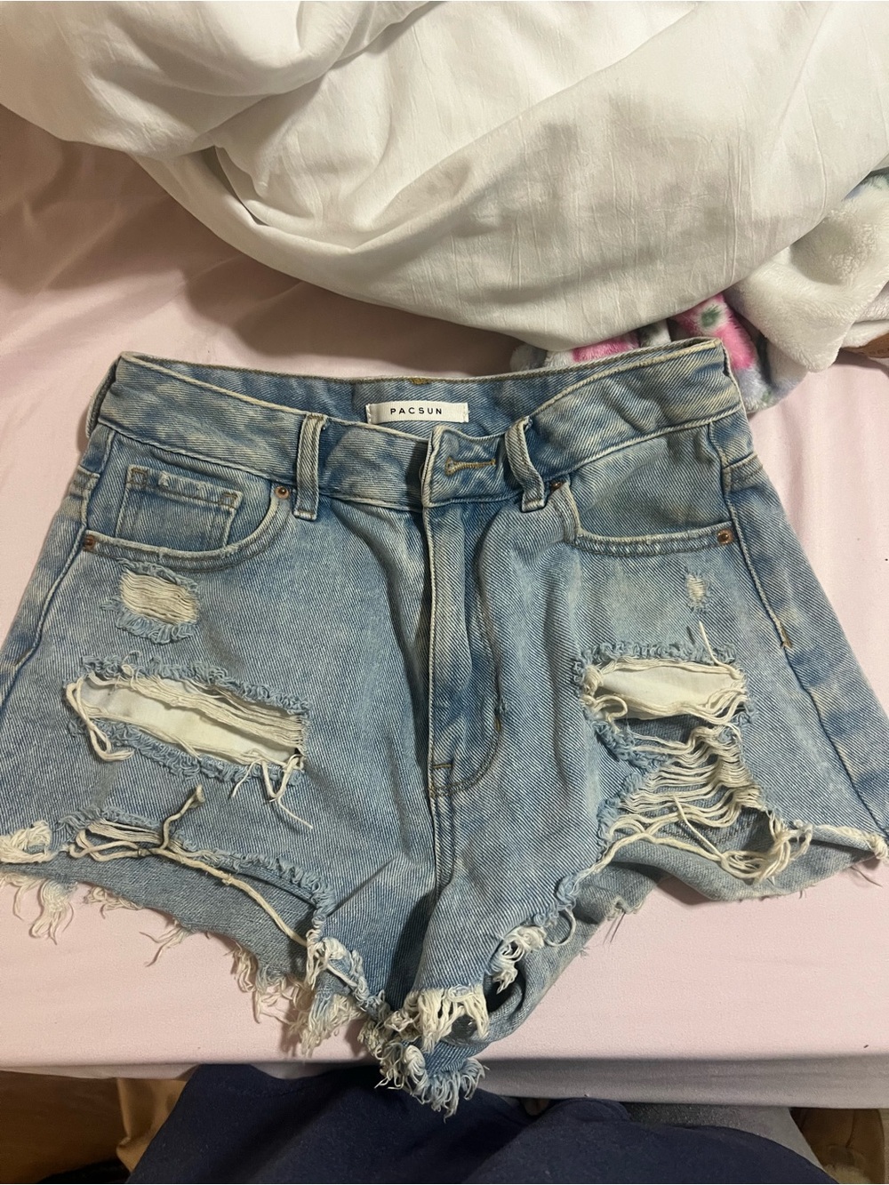 PacSun Light Wash Distressed Denim Shorts